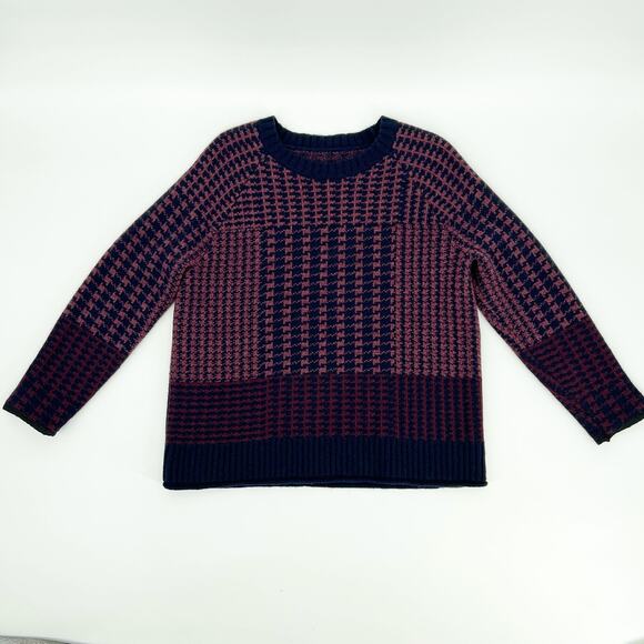 Pendleton Lambs Wool Blend Sweater Women Medium Crew Neck Pullover Burgundy READ - Picture 4 of 10